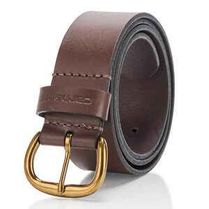 3978 Women's Bridle Leather Debossed Keeper Belt, Brown